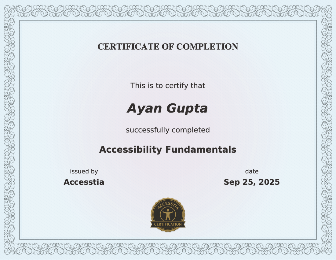 Accessibility Fundamentals