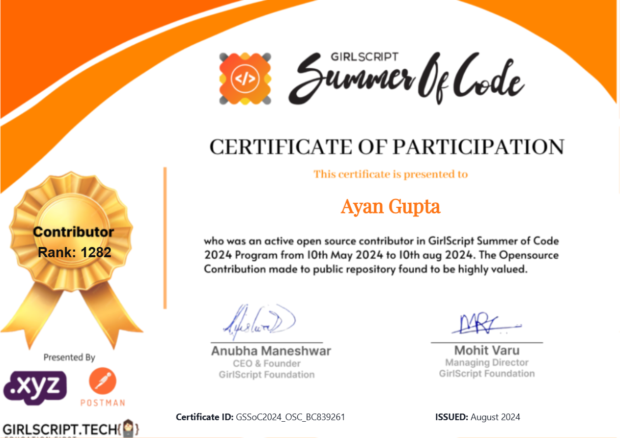 GSSoC 2024 Contributor