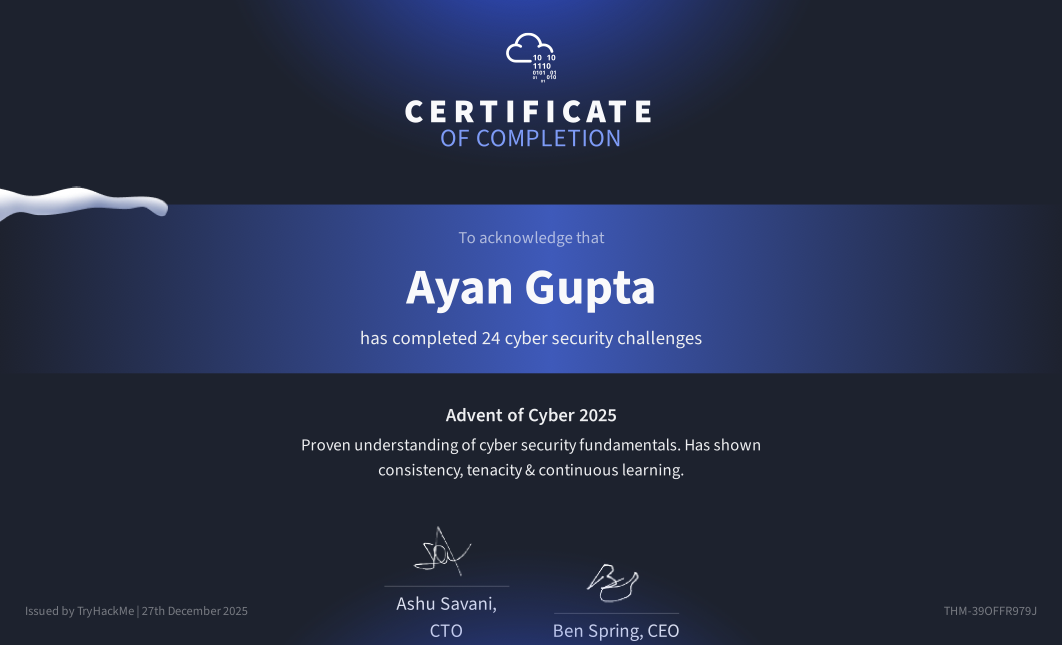 Advent of Cyber 2025